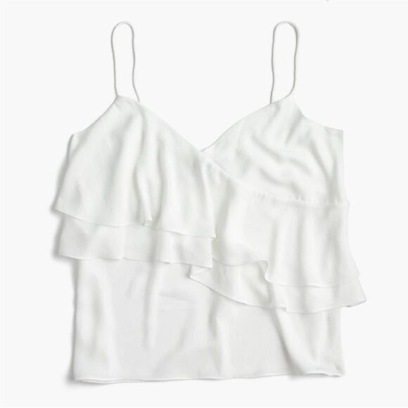 J. Crew Tops - J. Crew drapey ruffle cami top blouse. Ivory, Size 2.